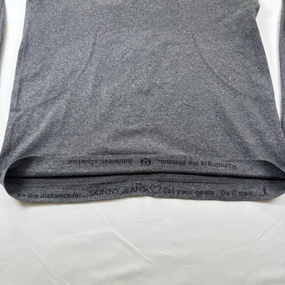 Lululemon Swiftly Tech Long Sleeve Heathered Black Gray Sz 8 - Picture 6 of 8